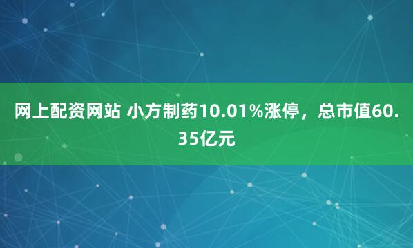 网上配资网站 小方制药10.01%涨停，总市值60.35亿元